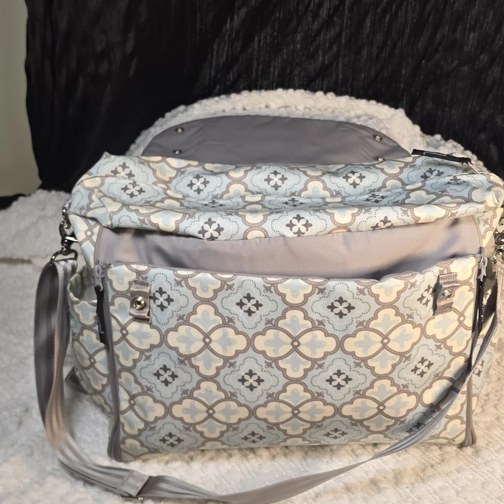 petunia pickle bottom Blue Patterned Crossbody/Diaper Bag